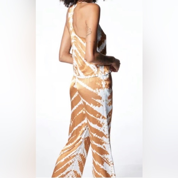 YOUNG FABULOUS AND BROKE COPPER TIE DYE SATIN TANK BNWT - Picture 3 of 8